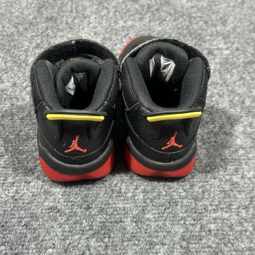 Jordan 6 Rings TD Black University Red White Baby Toddler Size 7C‎ Sneaker